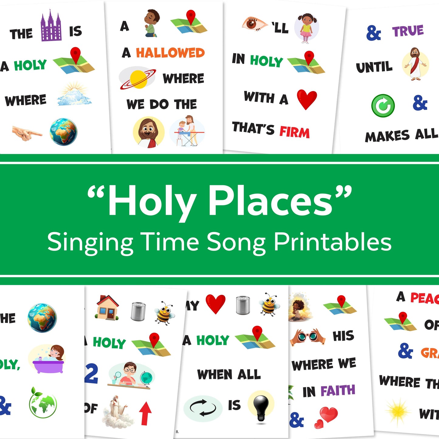 Holy Places - LDS Singing Time Flipchart for Primary Come, Follow Me (Digital Download)