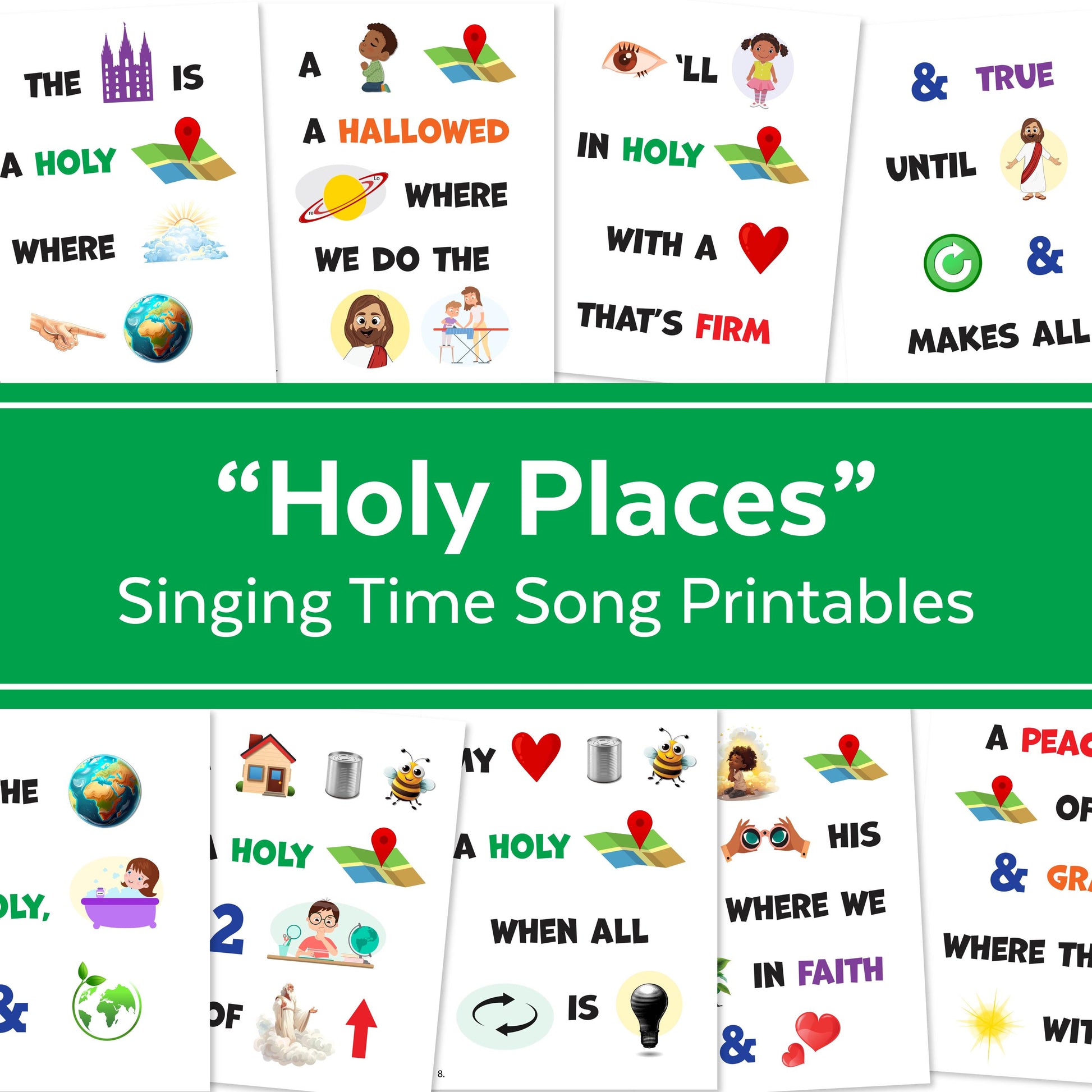 Holy Places - LDS Singing Time Flipchart for Primary Come, Follow Me (Digital Download)