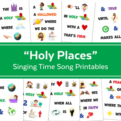 Holy Places - LDS Singing Time Flipchart for Primary Come, Follow Me (Digital Download)