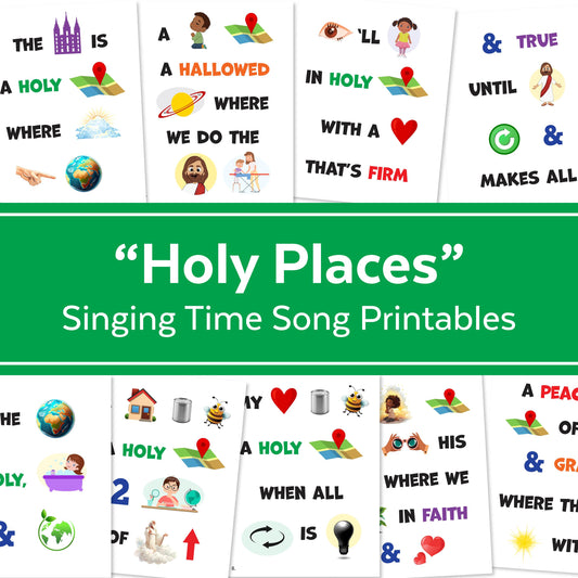 Holy Places - LDS Singing Time Flipchart for Primary Come, Follow Me (Digital Download)