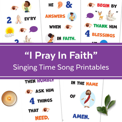 I Pray In Faith - LDS Singing Time Flipchart for Primary Come, Follow Me (Digital Download)