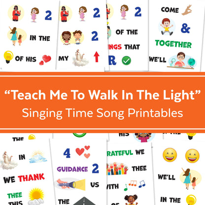 Teach Me To Walk In The Light - LDS Singing Time Flipchart for Primary Come, Follow Me (Digital Download)