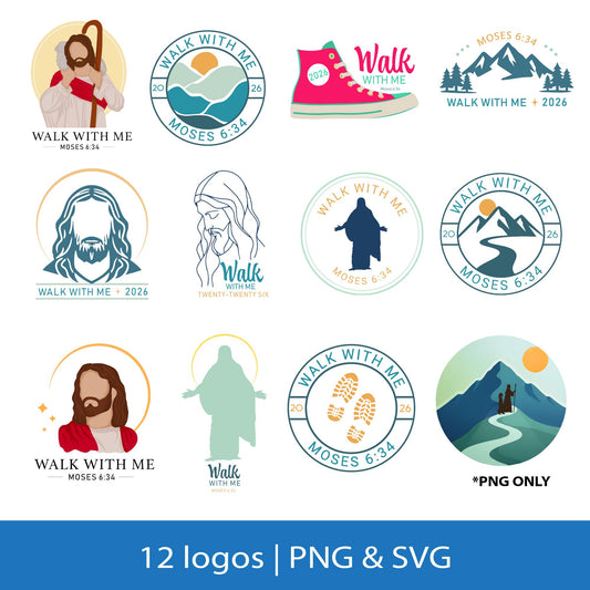 2026 LDS Youth Theme Walk With Me | PNG and SVG | Moses 6:34 | Young Women Gifts | Digital Downloads