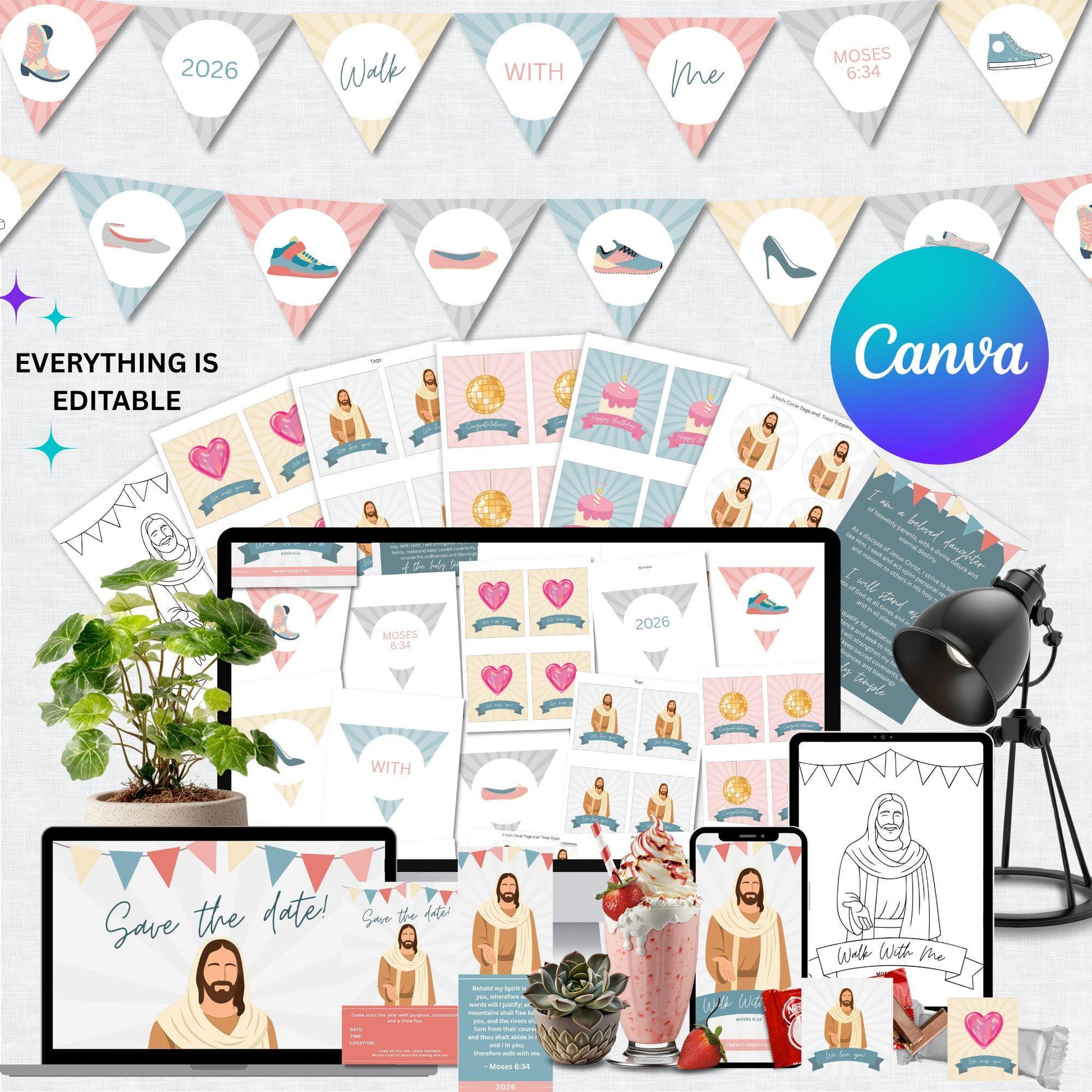 2026 LDS Young Women Walk With Me Printable | English + Editable Canva Template for Any Language | YW Theme Digital Download