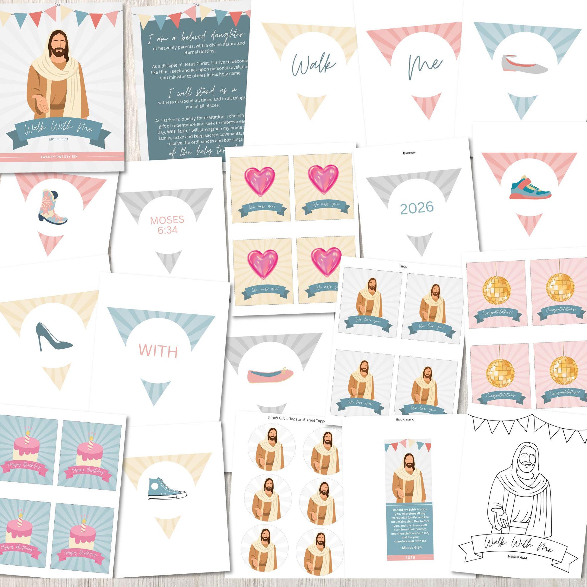 2026 LDS Young Women Walk With Me Printable | English + Editable Canva Template for Any Language | YW Theme Digital Download