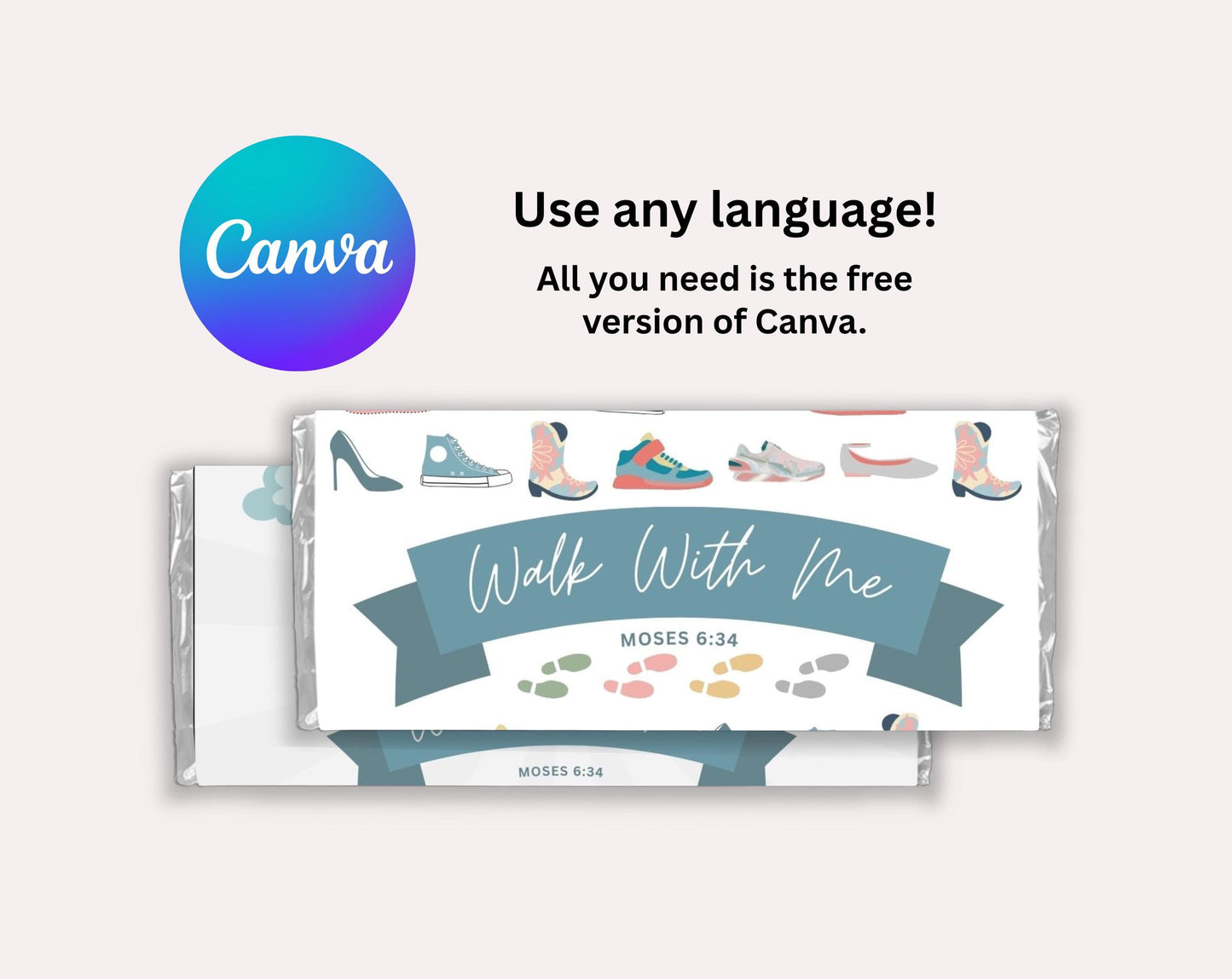 2026 LDS Youth Chocolate Bar Wrapper - Walk With Me Young Women Theme Gift - Editable