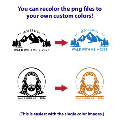 2026 LDS Youth Theme Walk With Me | PNG and SVG | Moses 6:34 | Young Women Gifts | Digital Downloads