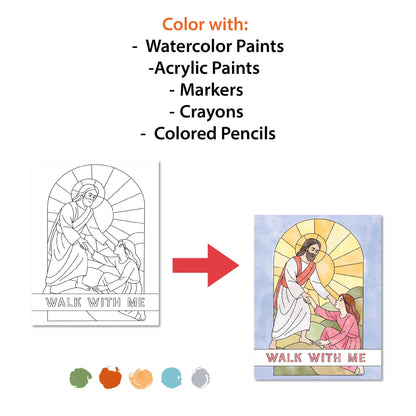 Walk With Me Coloring Template: 2026 LDS Young Women Craft (PDF)
