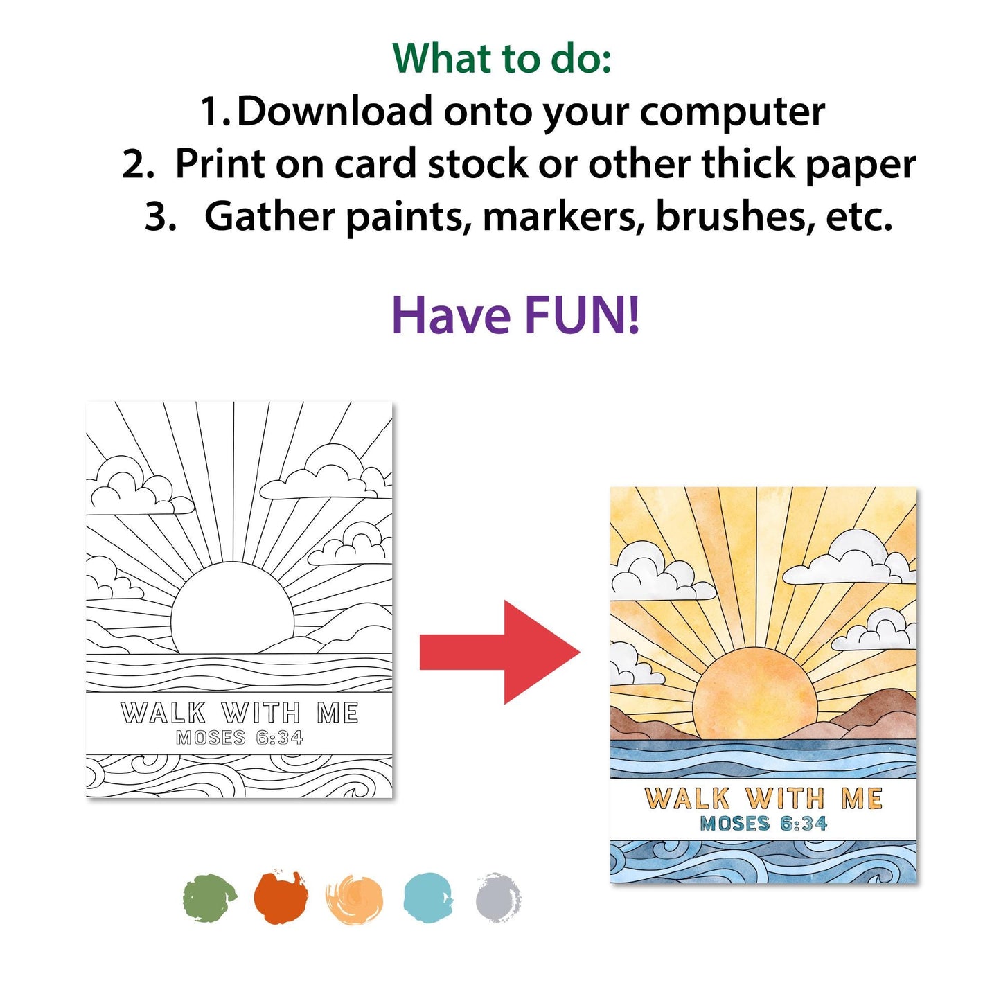 Walk With Me Coloring Template: 2026 LDS Young Women Craft (PDF)