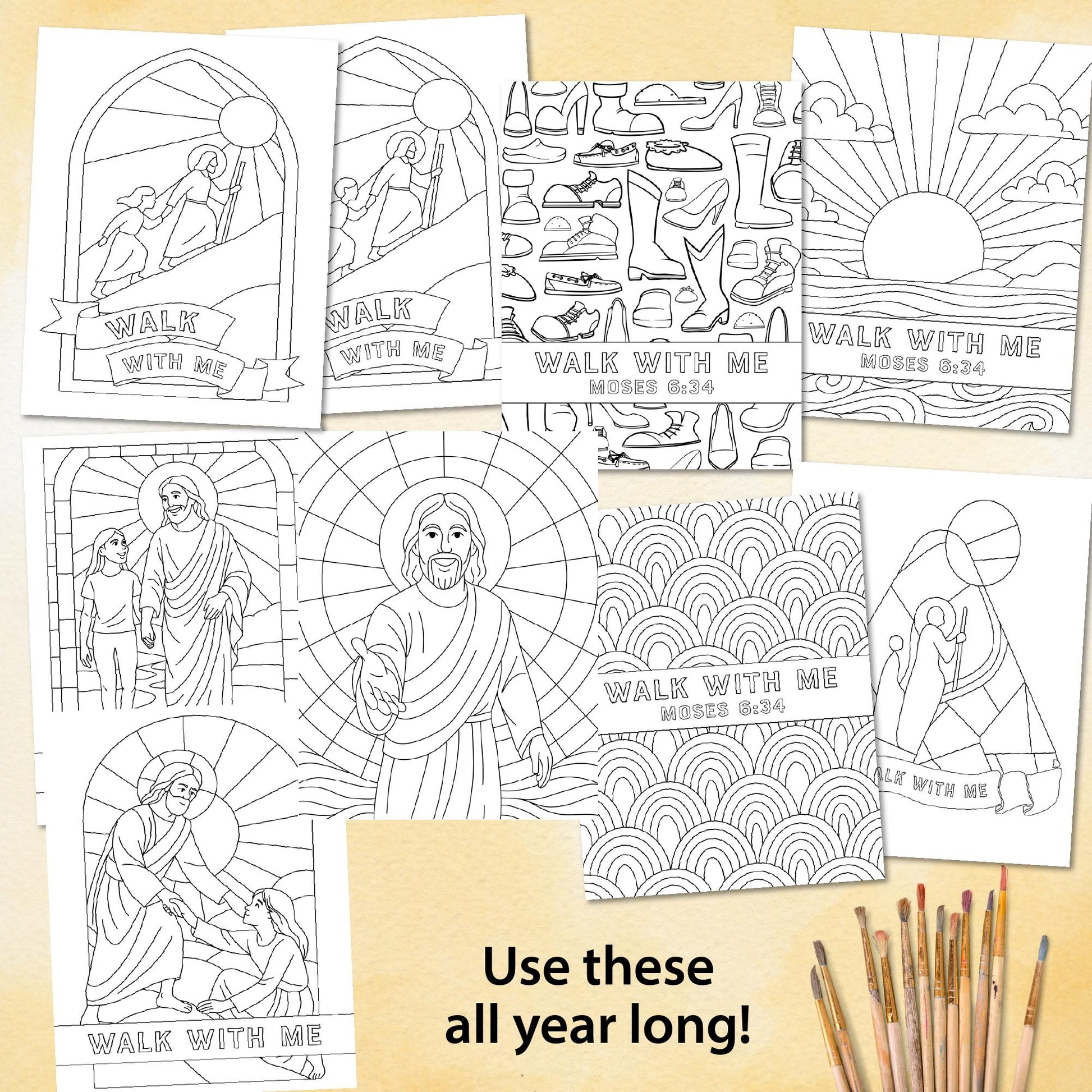 Walk With Me Coloring Template: 2026 LDS Young Women Craft (PDF)