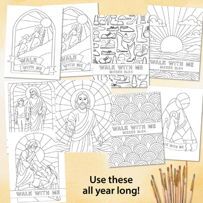 Walk With Me Coloring Template: 2026 LDS Young Women Craft (PDF)