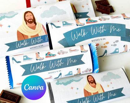 2026 LDS Youth Chocolate Bar Wrapper - Walk With Me Young Women Theme Gift - Editable