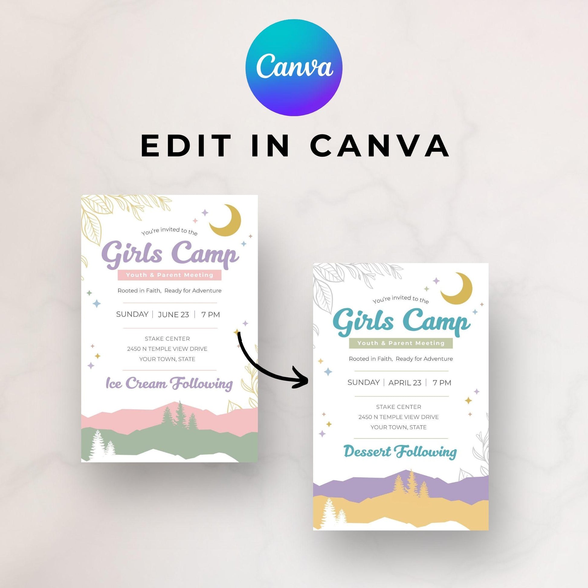 2026 LDS Invitations | Editable Walk With Me Template | Perfect for Youth Events and Gatherings | Canva Template