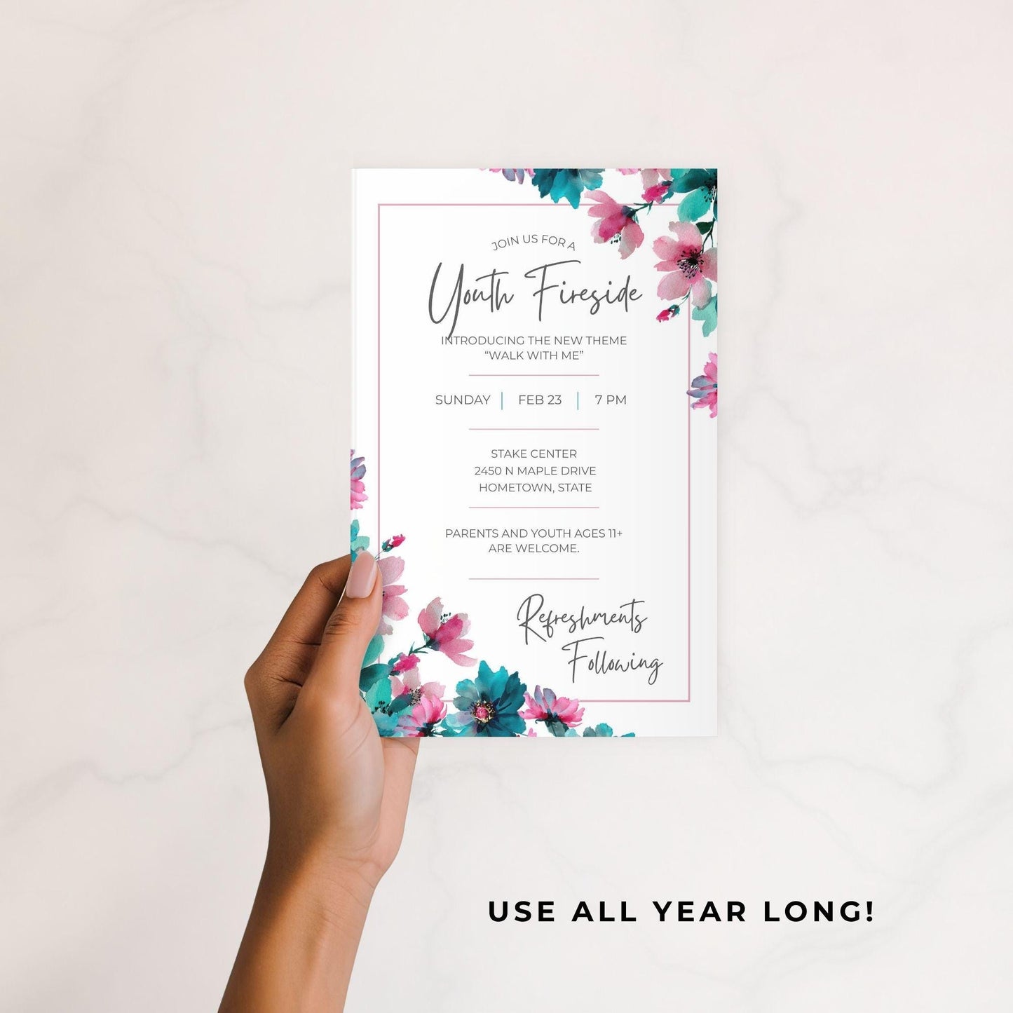 2026 LDS Invitations | Editable Walk With Me Template | Perfect for Youth Events and Gatherings | Canva Template