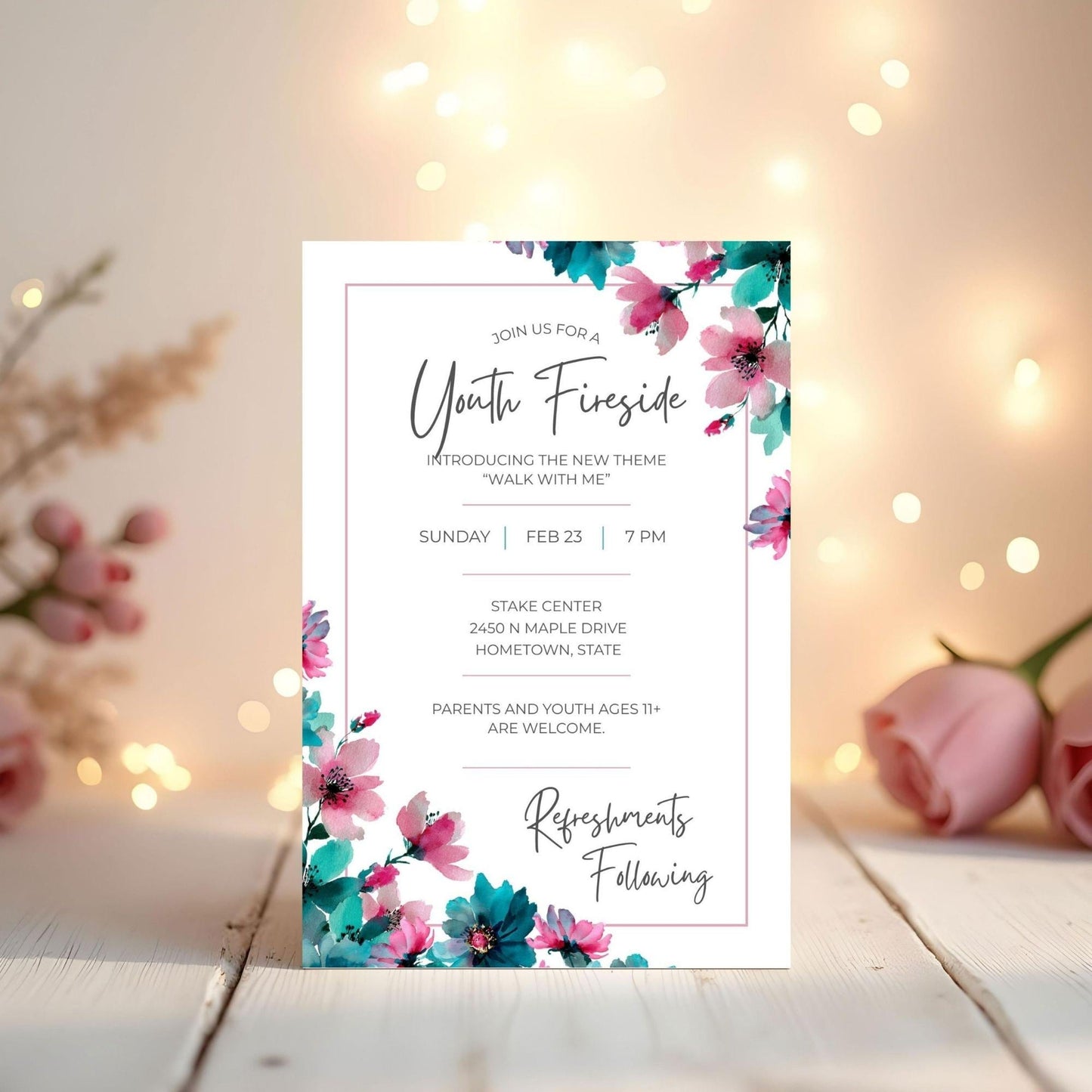 2026 LDS Invitations | Editable Walk With Me Template | Perfect for Youth Events and Gatherings | Canva Template