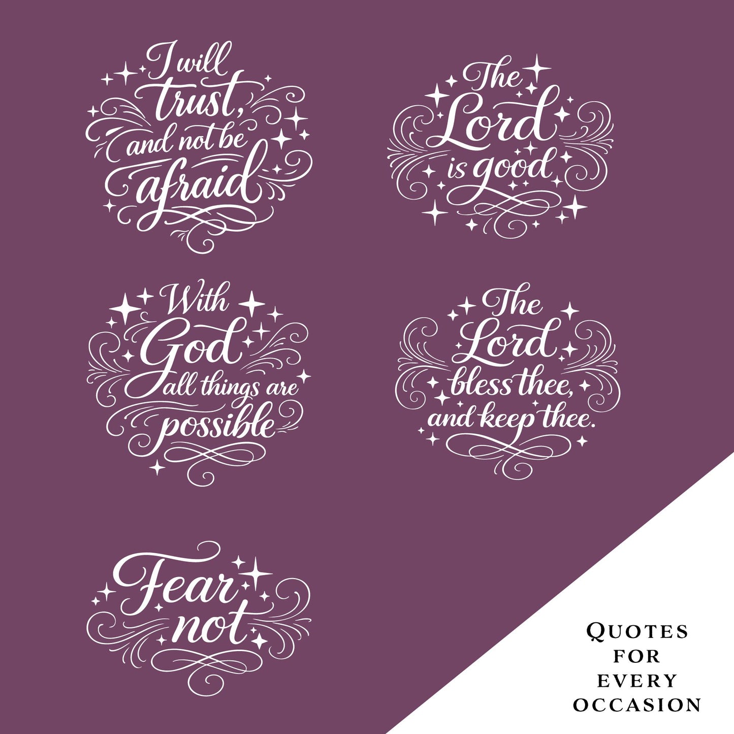 Old Testament Scripture SVG Bundle | Inspirational Christian Quotes | Faith Typography Logos | Bible Verse PNG Cut Files