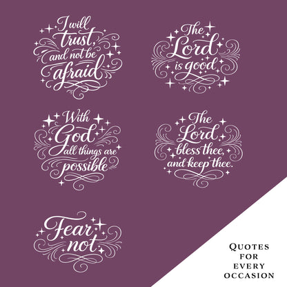 Old Testament Scripture SVG Bundle | Inspirational Christian Quotes | Faith Typography Logos | Bible Verse PNG Cut Files