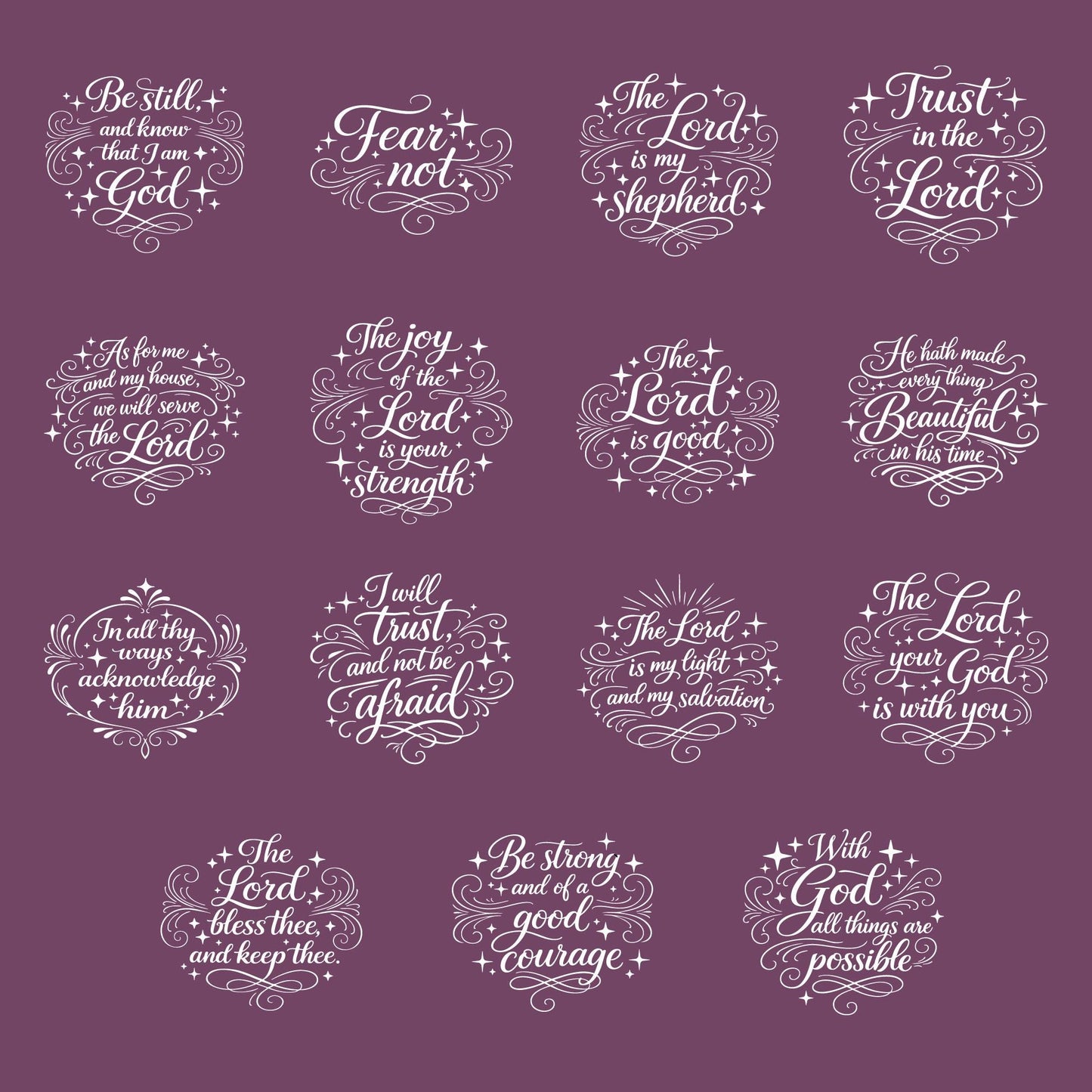 Old Testament Scripture SVG Bundle | Inspirational Christian Quotes | Faith Typography Logos | Bible Verse PNG Cut Files