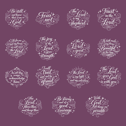 Old Testament Scripture SVG Bundle | Inspirational Christian Quotes | Faith Typography Logos | Bible Verse PNG Cut Files