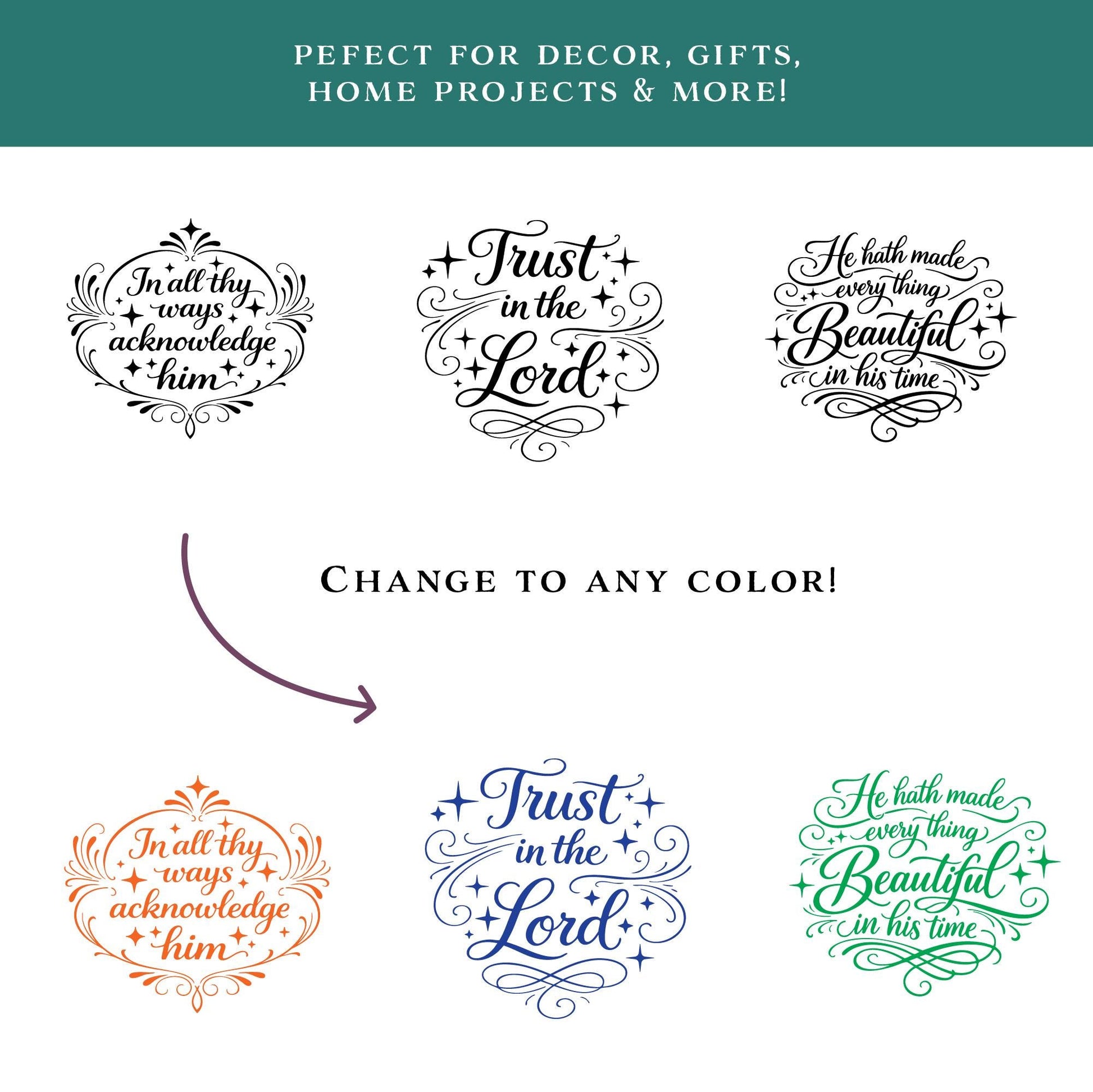 Old Testament Scripture SVG Bundle | Inspirational Christian Quotes | Faith Typography Logos | Bible Verse PNG Cut Files