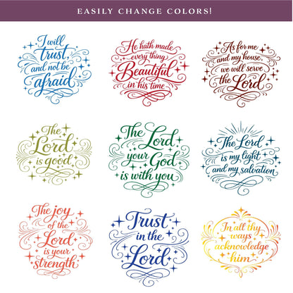 Old Testament Scripture SVG Bundle | Inspirational Christian Quotes | Faith Typography Logos | Bible Verse PNG Cut Files