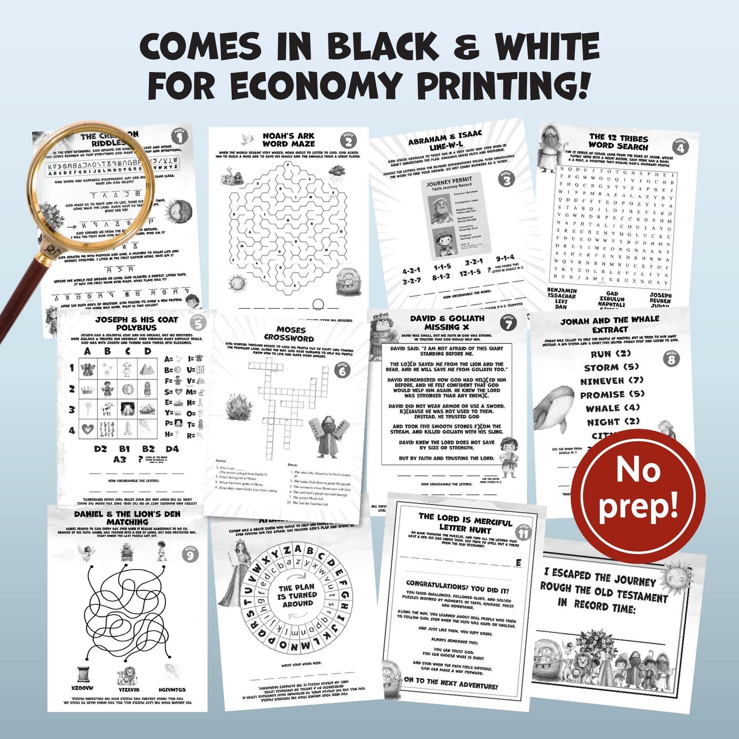 Old Testament Escape Room: Journey Through Time (Printable), Fun Bible Adventure Activity