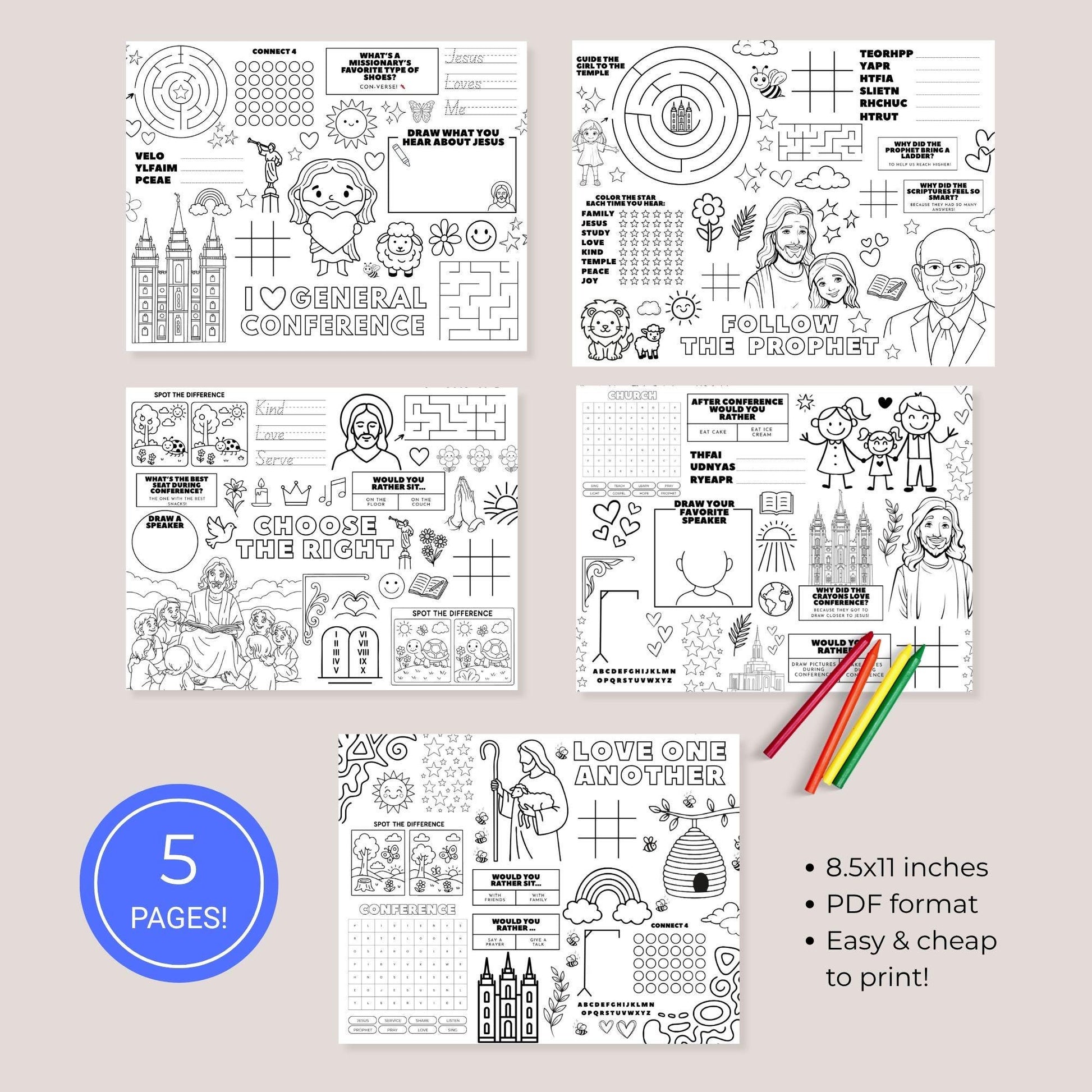 General Conference Activity Sheets – LDS Kids Coloring Printables (PDF Download)
