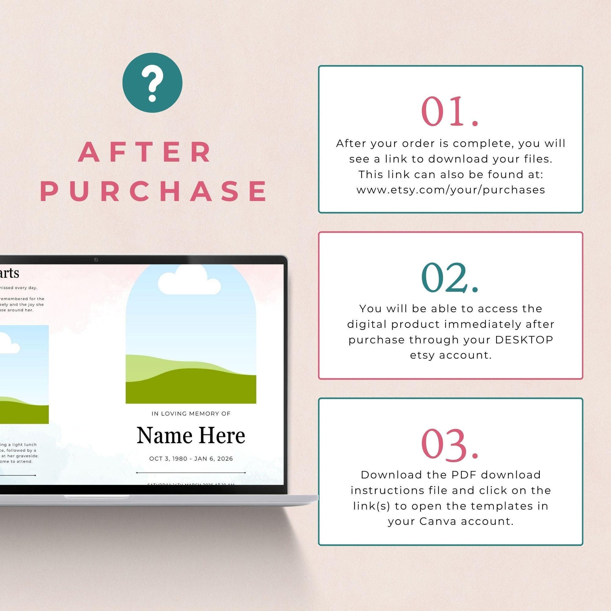 Funeral Program, Obituary Template For Memorial Service, Celebration Of Life (Canva Template)