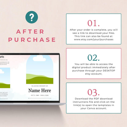 Funeral Program, Obituary Template For Memorial Service, Celebration Of Life (Canva Template)