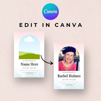 Funeral Program, Obituary Template For Memorial Service, Celebration Of Life (Canva Template)