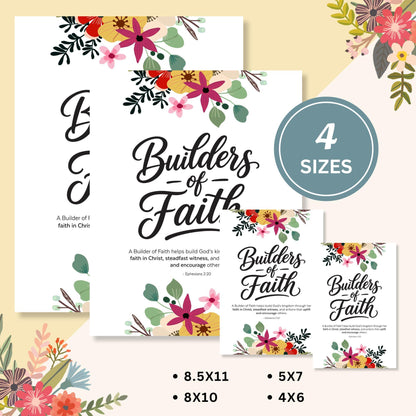 Printable LDS wall art sizes included 8.5x11 8x10 5x7 4x6 Young Women 2026 posters for easy home printing