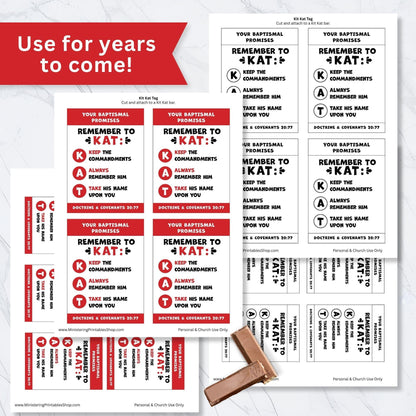baptism printable tag for candy bar, Primary baptism treat idea Doctrine and Covenants 20:77