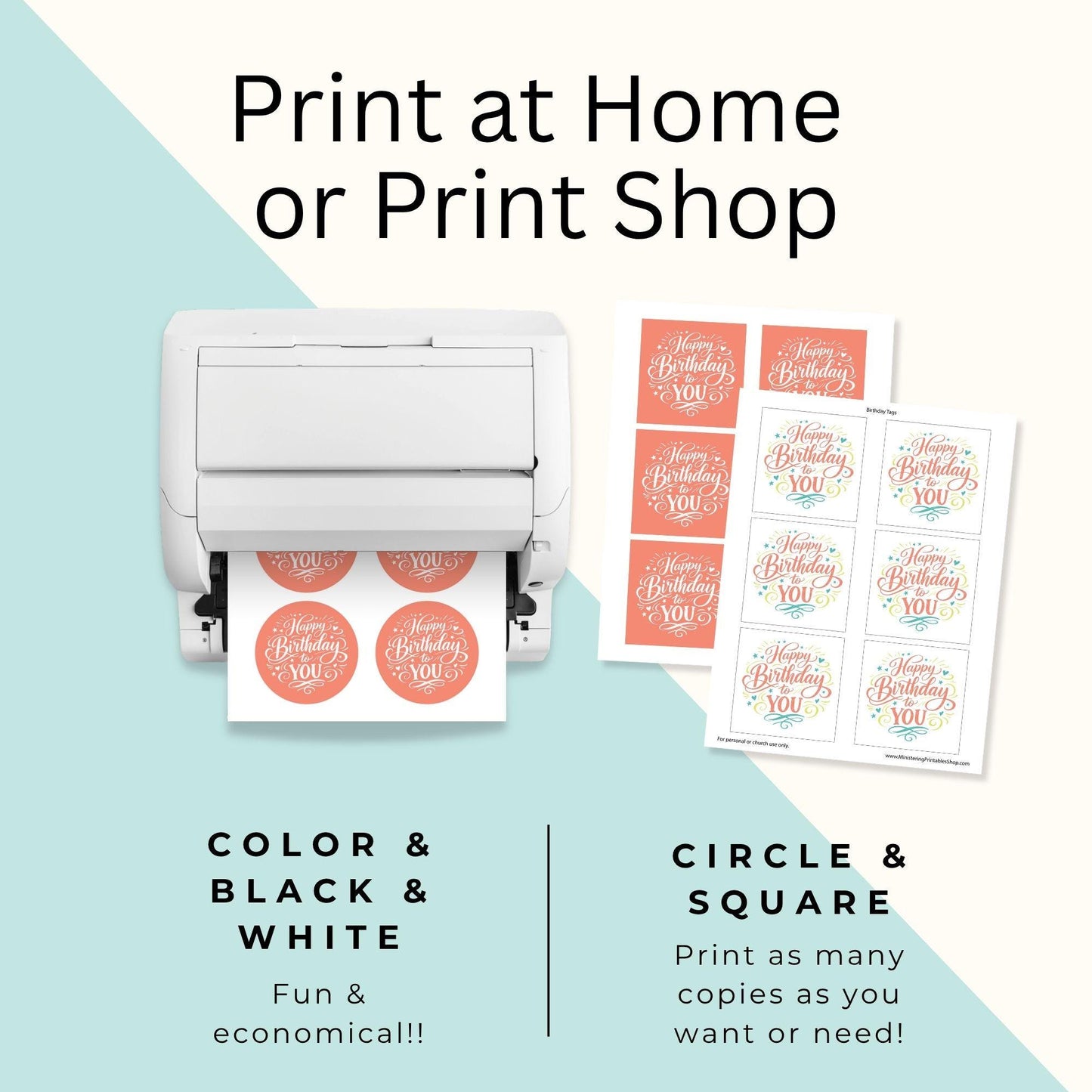 LDS Primary Birthday Tag - Printable Gift Tags For Kids, Primary Presidency Gifts (PDF)