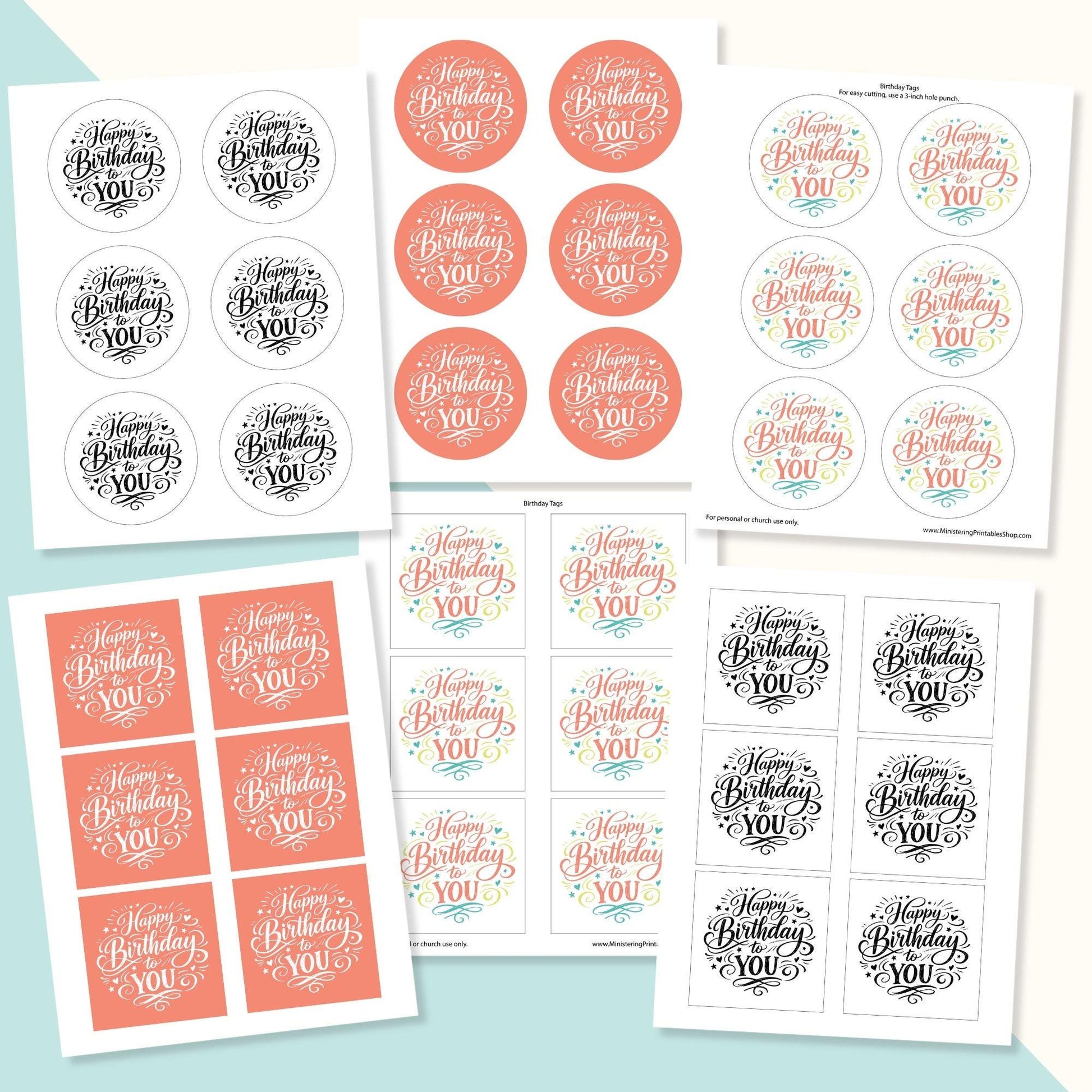 LDS Primary Birthday Tag - Printable Gift Tags For Kids, Primary Presidency Gifts (PDF)