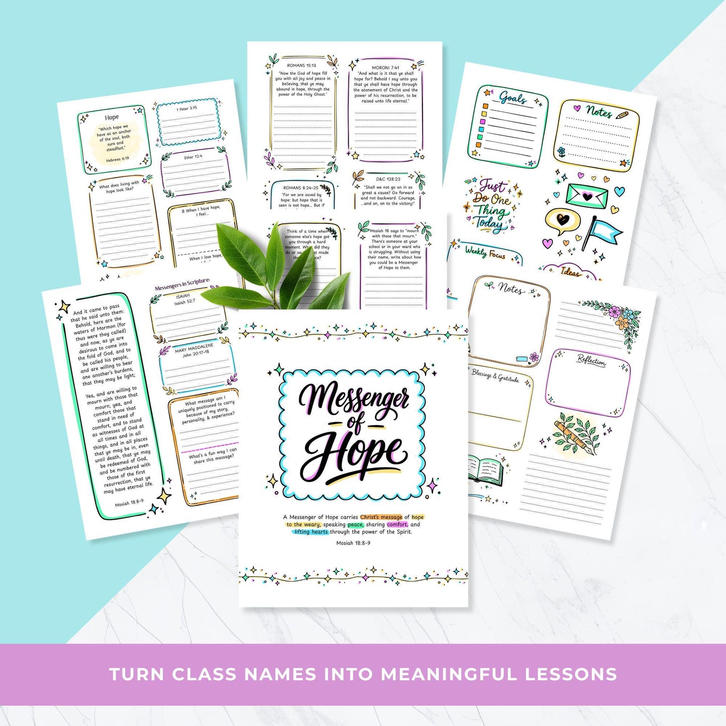 Messenger of Hope Printable Workbook, LDS Young Women Lesson Activity, 2026 Class Name Study Guide, YW Journal, No Prep Church Lesson