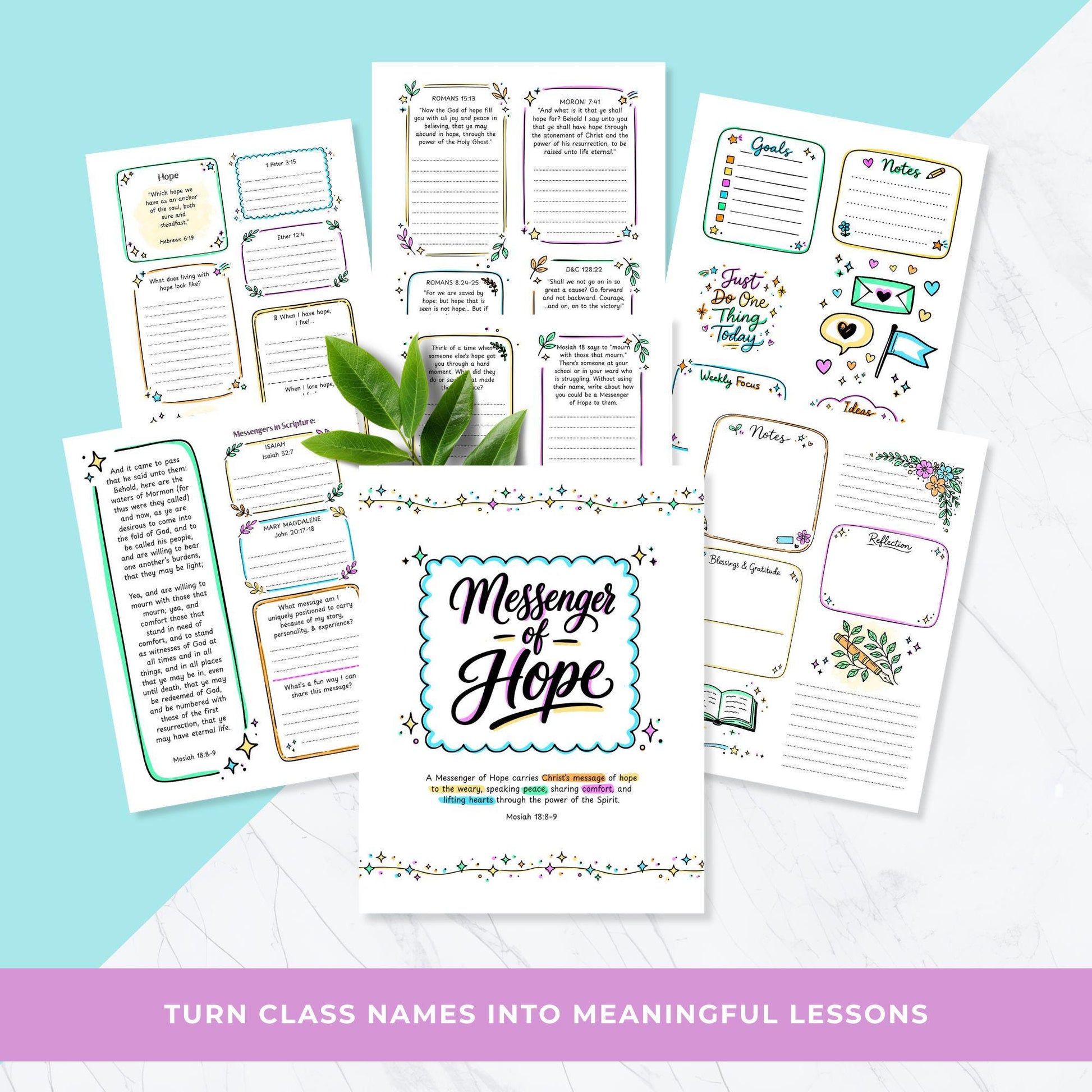 Messenger of Hope Printable Workbook, LDS Young Women Lesson Activity, 2026 Class Name Study Guide, YW Journal, No Prep Church Lesson