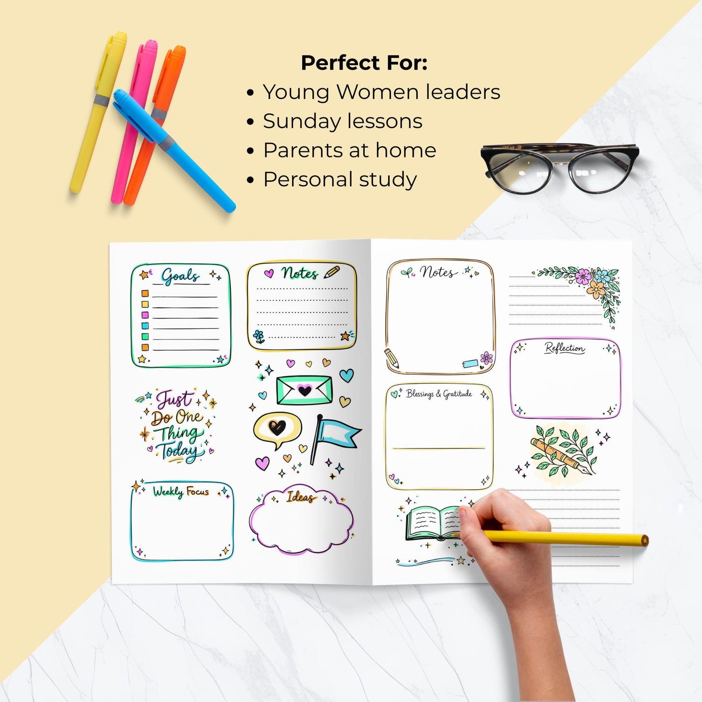 LDS Young Women lesson printable Messenger of Hope, perfect for Sunday lessons, parents, personal study, teen girls scripture journal, church activity workbook, no prep gospel teaching tool