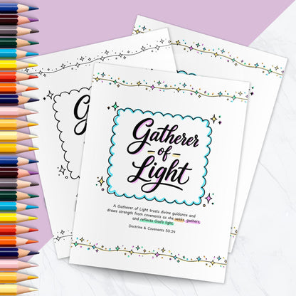 Gatherer of Light Printable Workbook, LDS Young Women Lesson Activity, 2026 Class Name Study Guide, YW Journal, No Prep Church Lesson