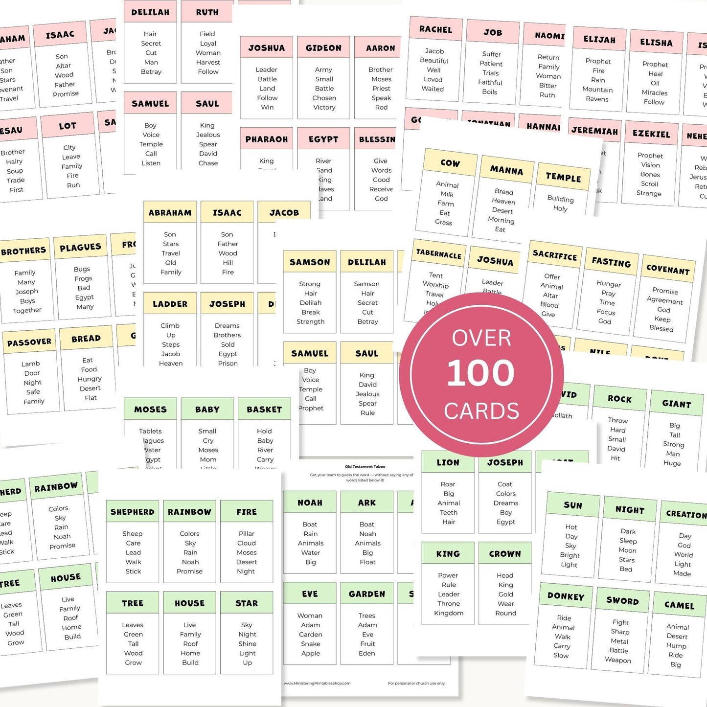 Old Testament Forbidden Words Game: Fun Bible Trivia for Youth Groups, Printable Activity Cards, Taboo