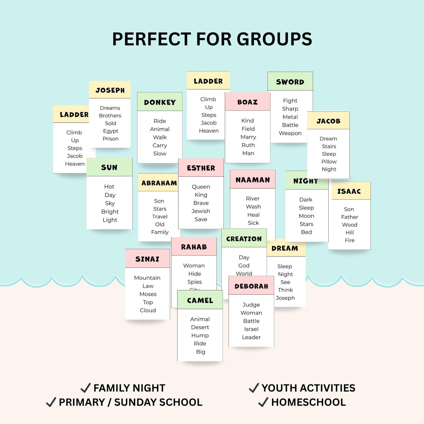 Old Testament Forbidden Words Game: Fun Bible Trivia for Youth Groups, Printable Activity Cards, Taboo