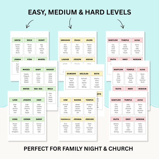 Printable Bible Game Family Activity Old Testament Trivia Game Cards Church Youth Group Game Interactive Religious Education Activity Sunday School Game Printable Download Faith Based Family Game Night Entertainment Bible Study Activity