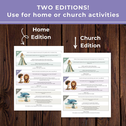 Two edition LDS scavenger hunt printable with home and church versions for Primary, Activity Days, and family scripture fun