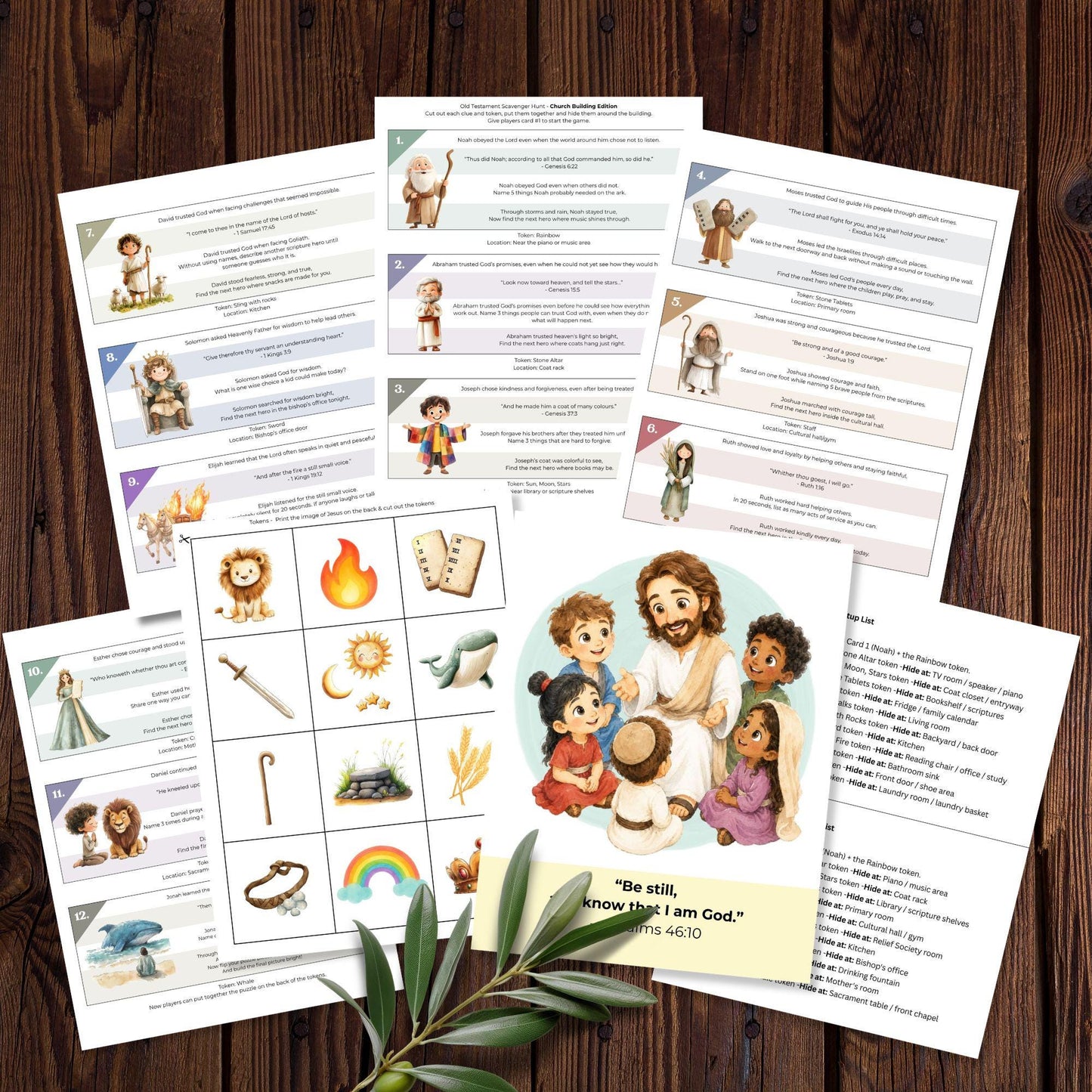 Instant download LDS Old Testament scavenger hunt printable Bible game for kids with no shipping and unlimited personal printing