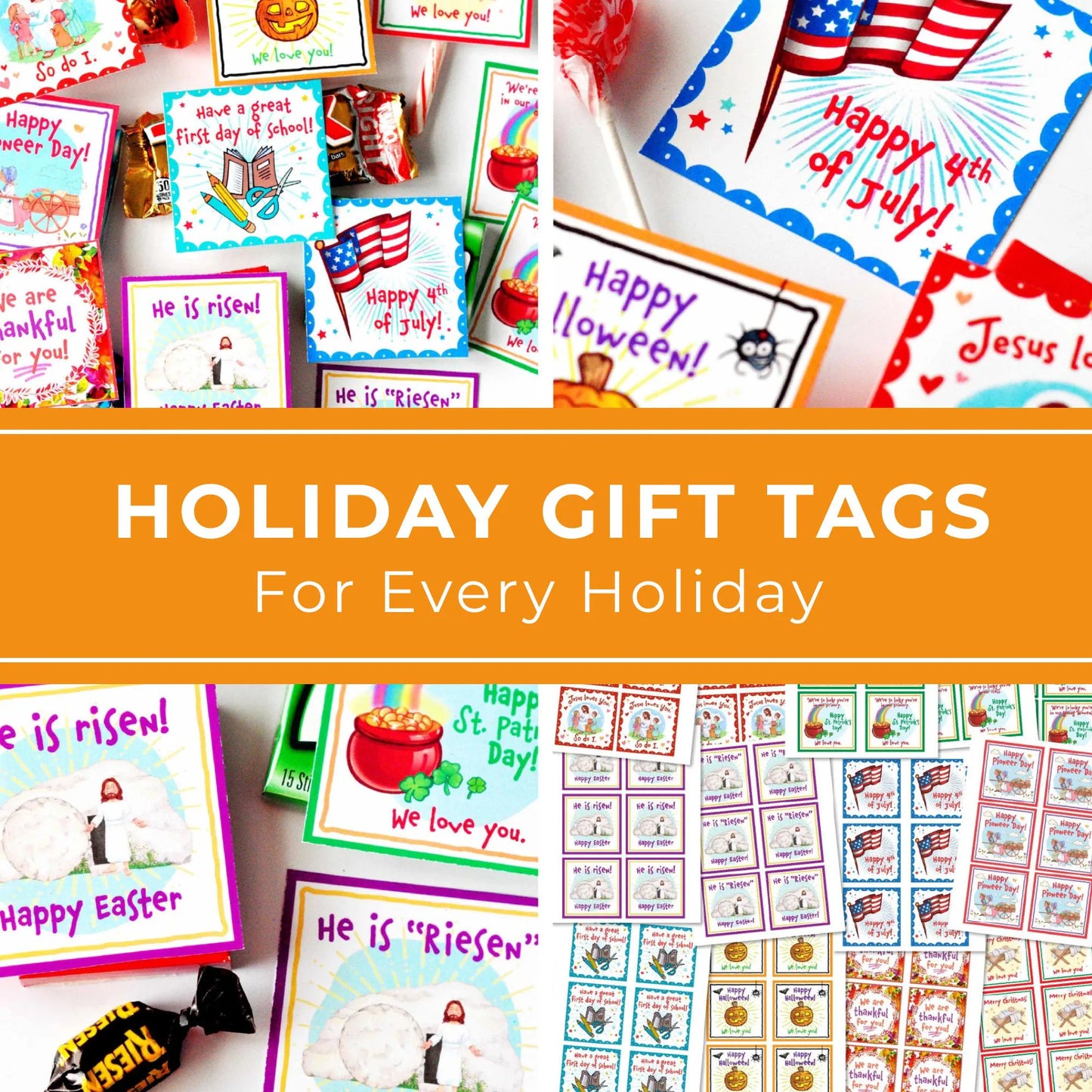 Digital Download Printable Gift Tag Collection For Primary Class Treat Toppers Year Round Holiday Food Labels Church Teacher Resource Instant Access PDF Format Young Women Activity Supplies Faith Based Celebration Tags Ready To Print Party