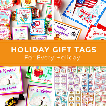 Digital Download Printable Gift Tag Collection For Primary Class Treat Toppers Year Round Holiday Food Labels Church Teacher Resource Instant Access PDF Format Young Women Activity Supplies Faith Based Celebration Tags Ready To Print Party