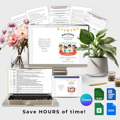 2026 LDS Primary Program Kit Editable Canva Primary Sacrament Meeting Presentation Old Testament Script Speaking Parts Digital Templates