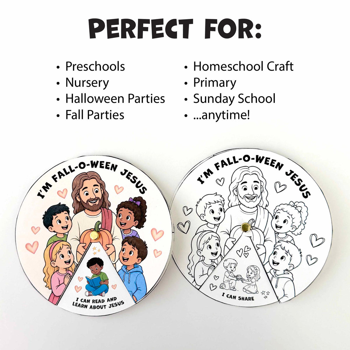 Jesus activity wheel for LDS kids with prayer sharing kindness gratitude scripture reading and service prompts for Primary lessons