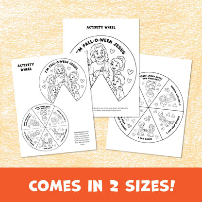 Christian Fall Craft Sunday School Activity Wheel Kids Bible Lesson Children Church Coloring Halloween Printable Fall-O-Ween Jesus Spinner