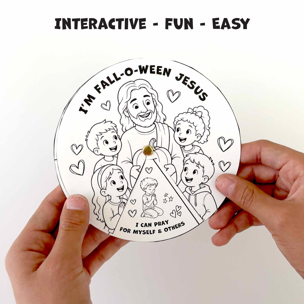 Jesus Activity For Kids Interactive Wheel Craft Printable Christian Fall Bible Lesson Digital Download Sunday School Resource Coloring Prayer Sharing Love Following Faith Hands On Learning Tool Children Church Program Educational Activity