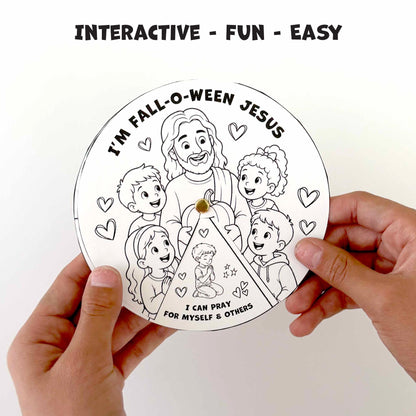 Jesus Activity For Kids Interactive Wheel Craft Printable Christian Fall Bible Lesson Digital Download Sunday School Resource Coloring Prayer Sharing Love Following Faith Hands On Learning Tool Children Church Program Educational Activity